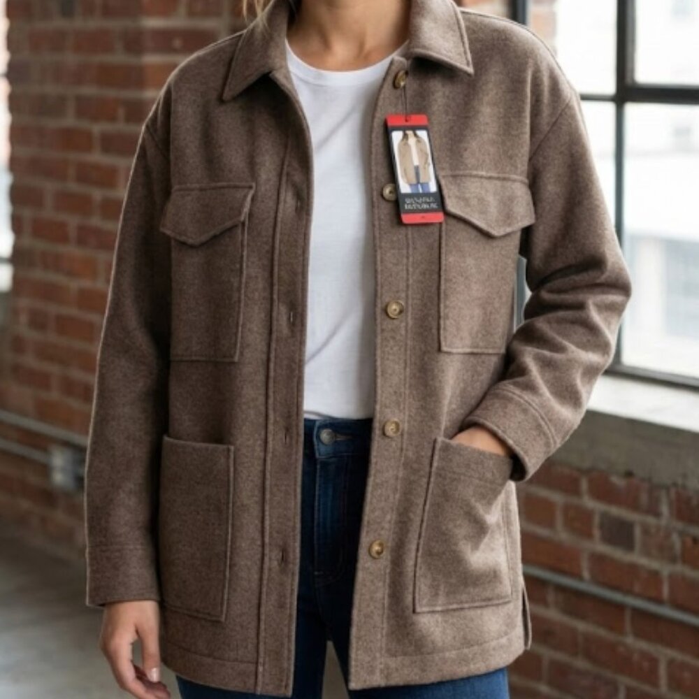 NWT Banana Republic Brown Wool-Blend Overshirt Jacket (Shacket) – Size M